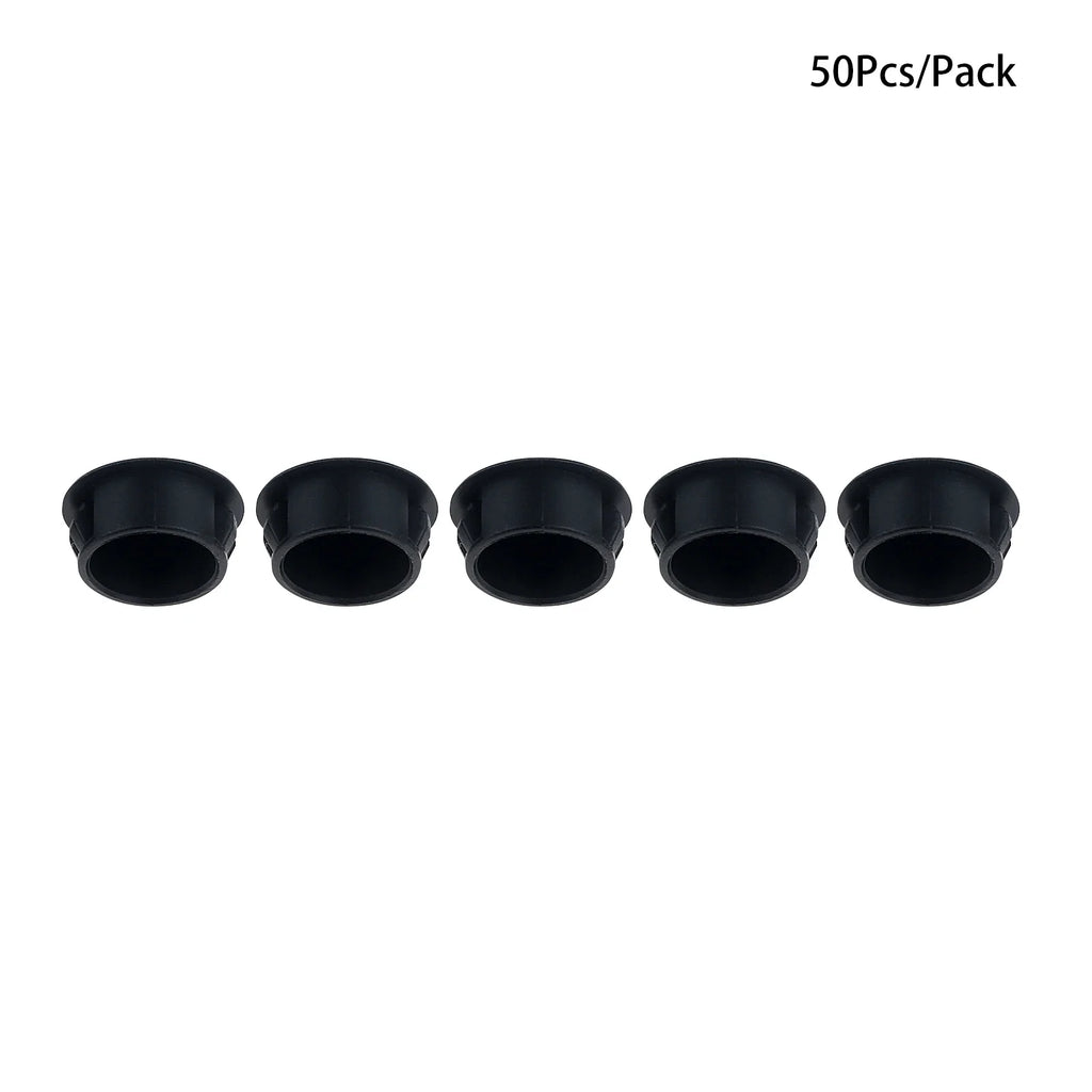 50Pcs Plastic Blanking End Caps Hole Plugs 5mm–32mm Black/White
