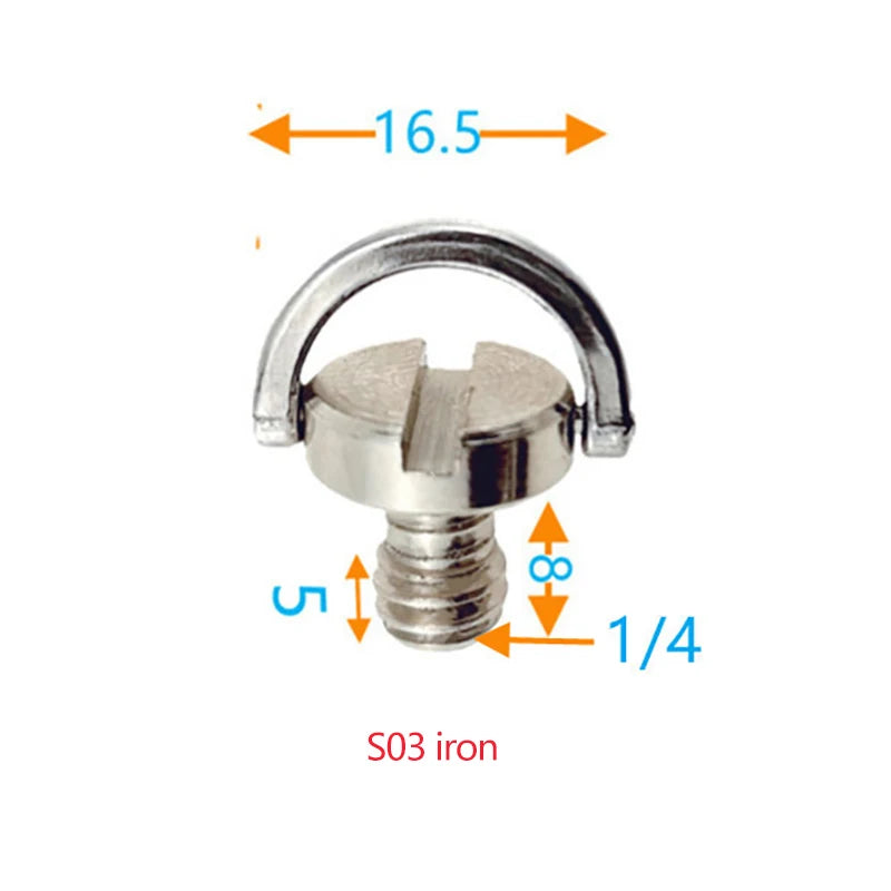 1/4inch D-Ring Tripod Screw Mounting Screw Adapter for Camera Camcorder Tripod Monopod QR Quick Release Plate Adapter Screw Oasis Select S03