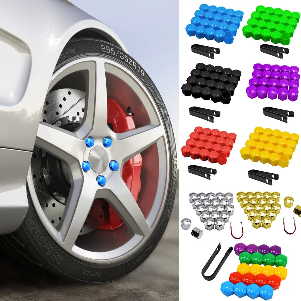 20Pcs 17/19/21mm Car Wheel Nut Caps Anti-Rust Auto Hub Screw Cover Wheel Nut Rim Cover Protection Covers Caps Tyre Nut Bolt Oasis Select