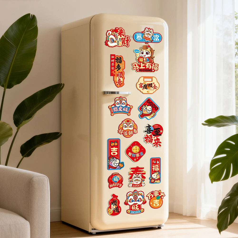 Year of Horse Chinese New Year Fridge Magnets | 6/8/16 Pcs