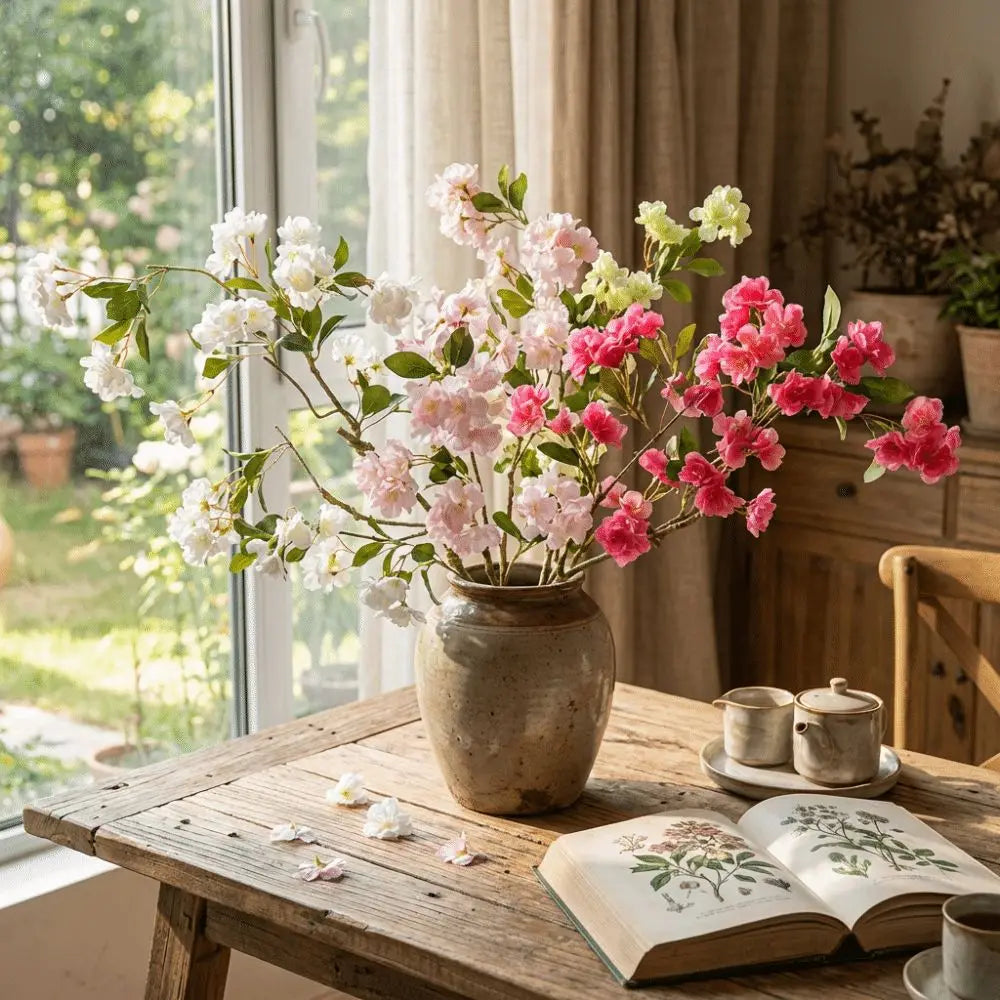 Artificial Cherry Blossom Long Branch – Real-Touch Fake Flower