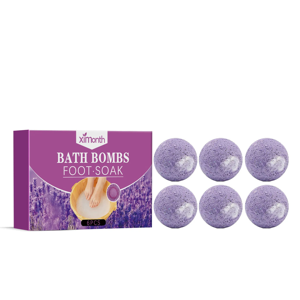 Lavender Foot Bath Ball Skin Relaxing Deep Moisturizing Improve Insomnia Rich Essential Oil SPA Handmade Feet Bath Balls 6/12pcs Oasis Select D 6pcs Boxed
