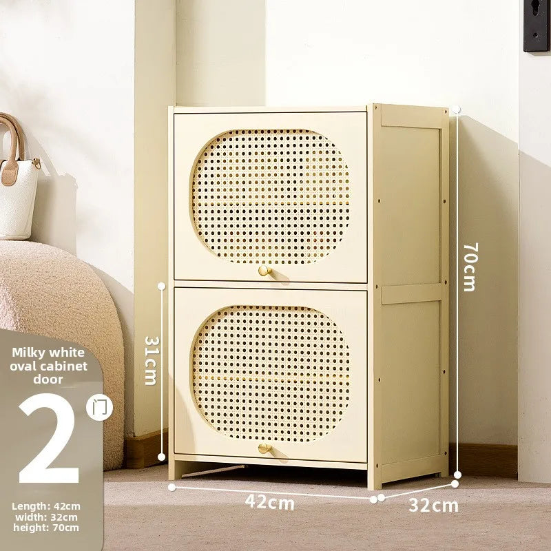 Household entrance shoe cabinet large capacity simple narrow multi-layer vertical small shoe cabinet corridor Oasis Select Milky white-5 layers