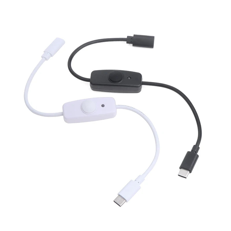 USB Type C With ON/OFF Switch Power Button 30CM Charging Extension Cable Universal Type-C Extension Cable Oasis Select