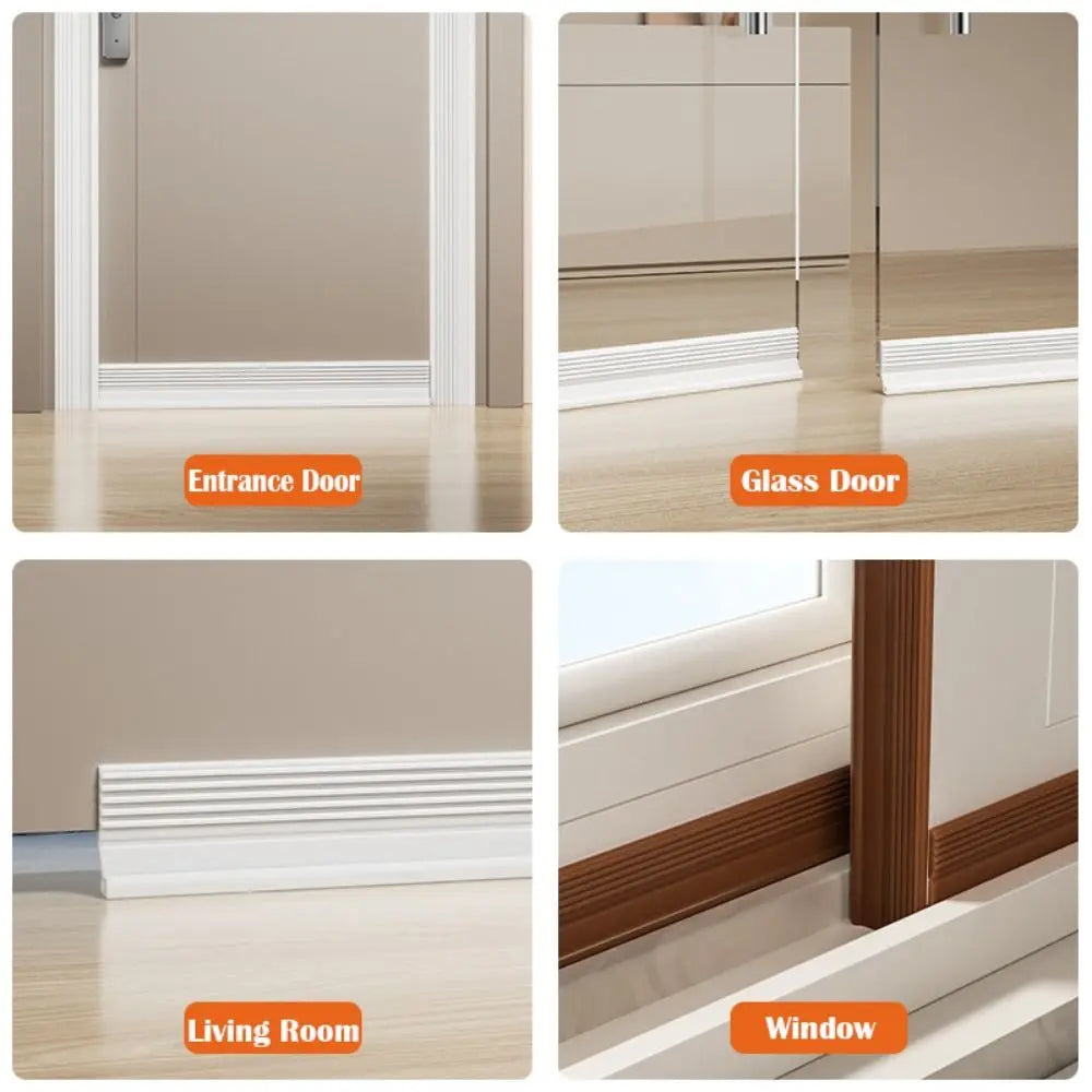 Soundproof Door Bottom Sealing Strip Self-adhesive Insect Prevention Door Draft Stopper PVC 100cm Weather Stripping Bedroom Oasis Select