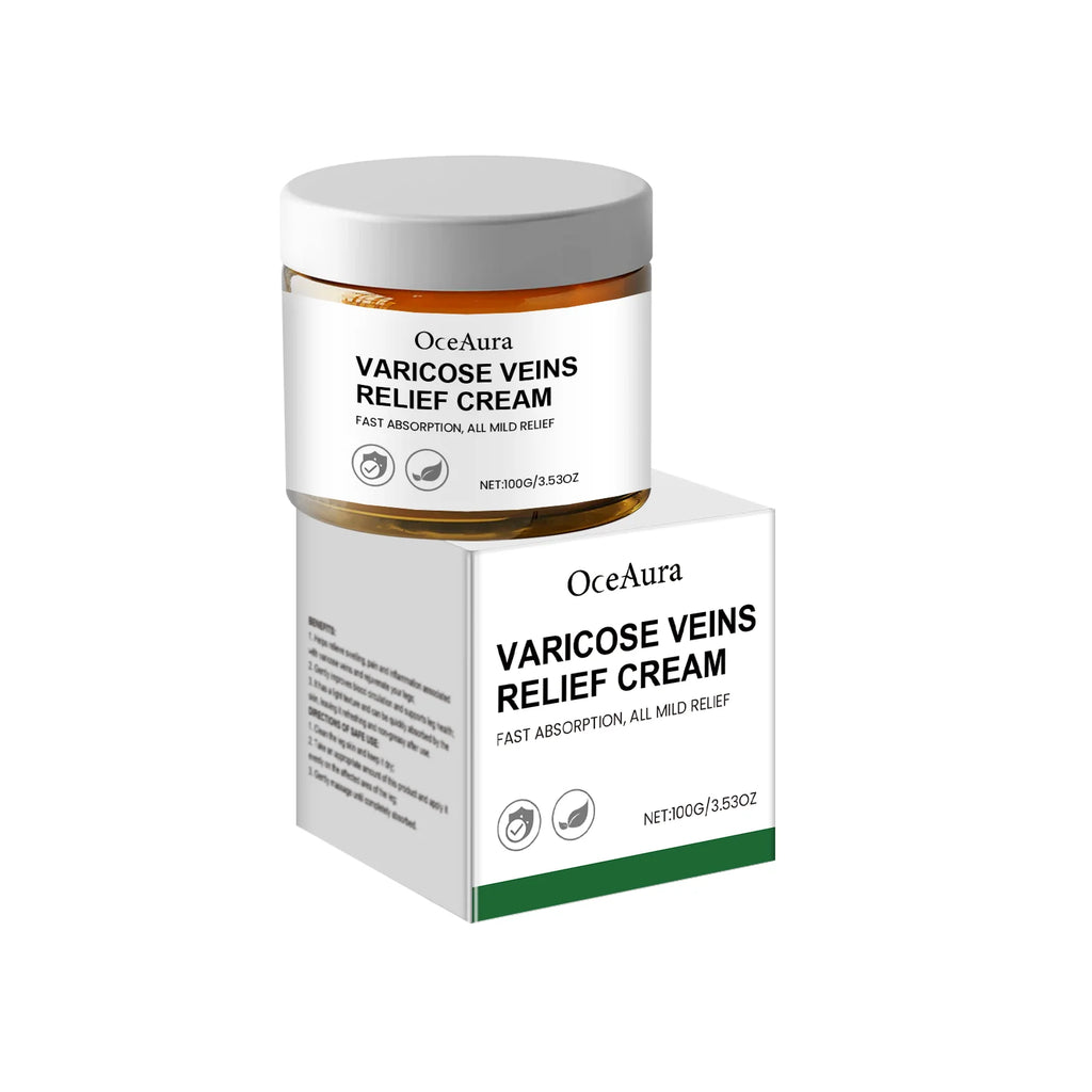 OceAura Varicose Veins Relief Cream – Spider Veins & Leg Pain Varicose Vein Cream Oasis Select 100g boxed
