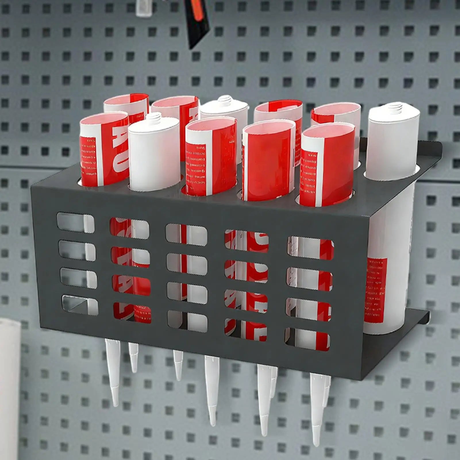 Caulk Tube Holder Rack Metal Grease Tube Rack Wall Mounted Sealant Organizer Hand Caulking Tube Rack Caulking Tool Organizer Oasis Select