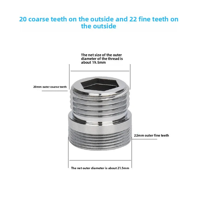 Faucet Adapter 22 Turn 16 18 20 22 24 26 28 30 32mm Internal and External Fine Tooth Faucet Conversion Thread Accessories Oasis Select T