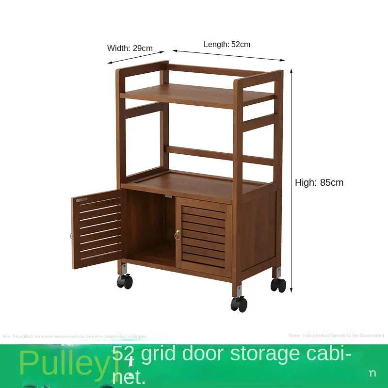 Tea cabinet, tea cabinet, sideboard, solid wood movable living room tea set cabinet, storage cabinet, shelving cabinet, storage Oasis Select 3-Wheel 52E