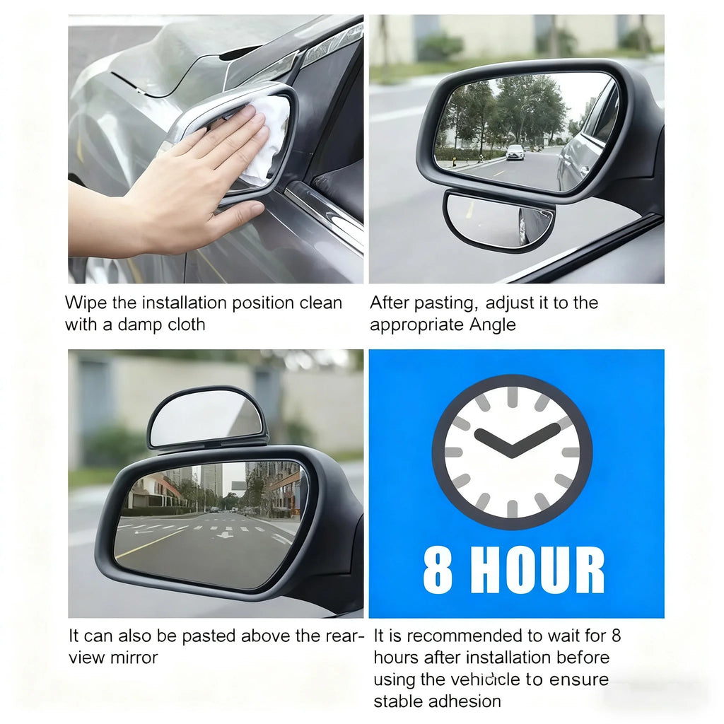 360° Blind Spot Convex Mirror – Wide Angle Adjustable Side Mirror