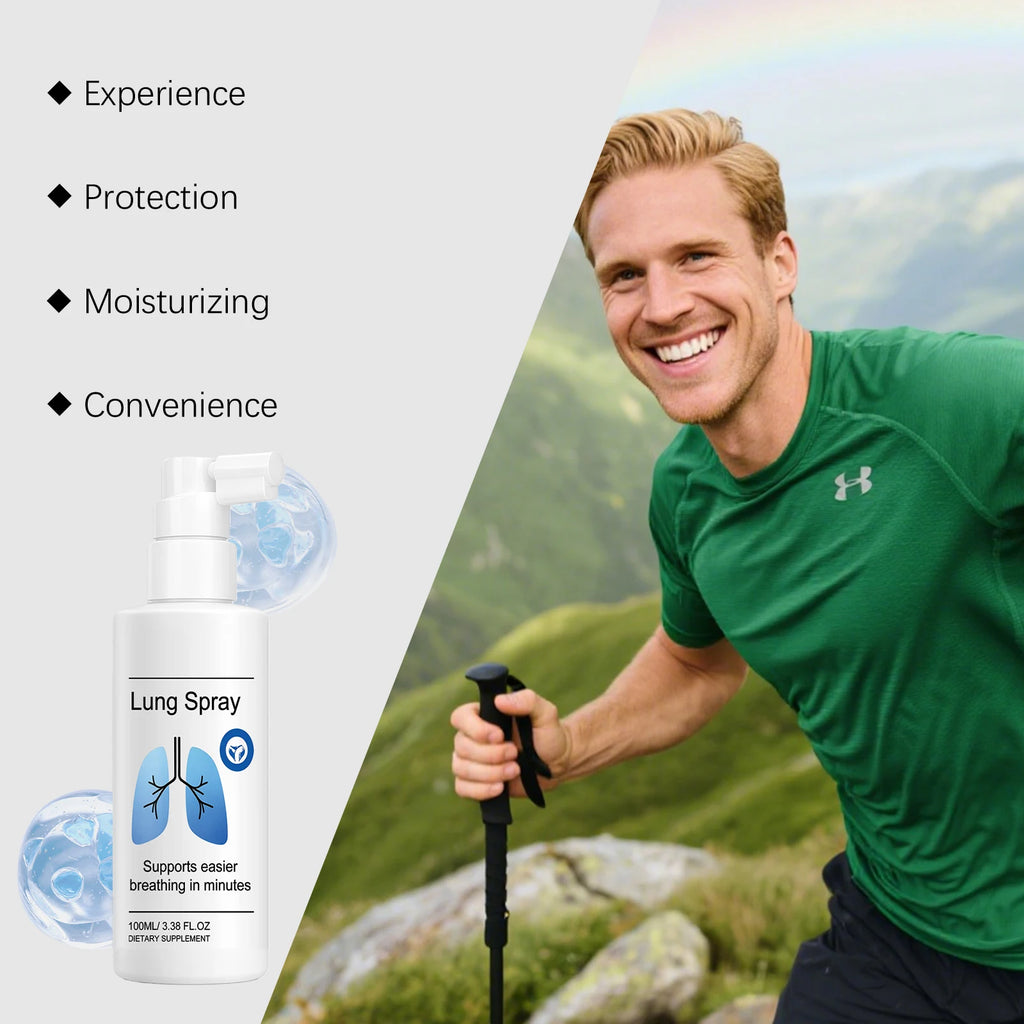 Organic Herbal Lung Cleansing Spray Effective Dissolve Mucus Relieve Throat Dryness Support Respiratory Health Soothe Breathing Oasis Select