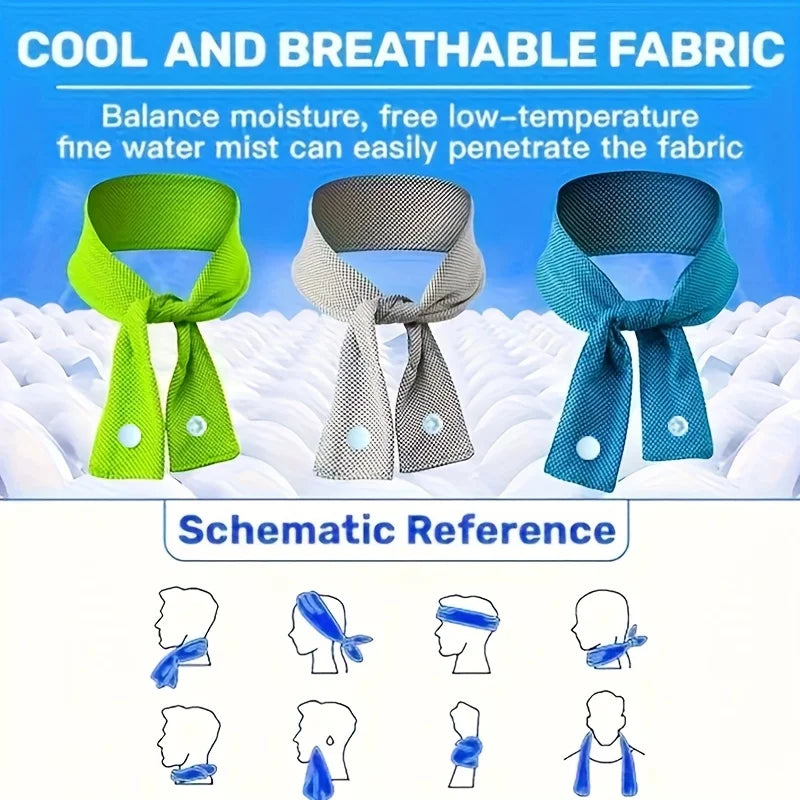 Cooling Ice Scarf, Ice Scarf, Sweat Wipe, Outdoor Ice Belt Sports Headscarf Cooling Ice Scarf Oasis Select