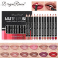 Dragon Ranee 12-Color Matte Lip Liner Set – Waterproof