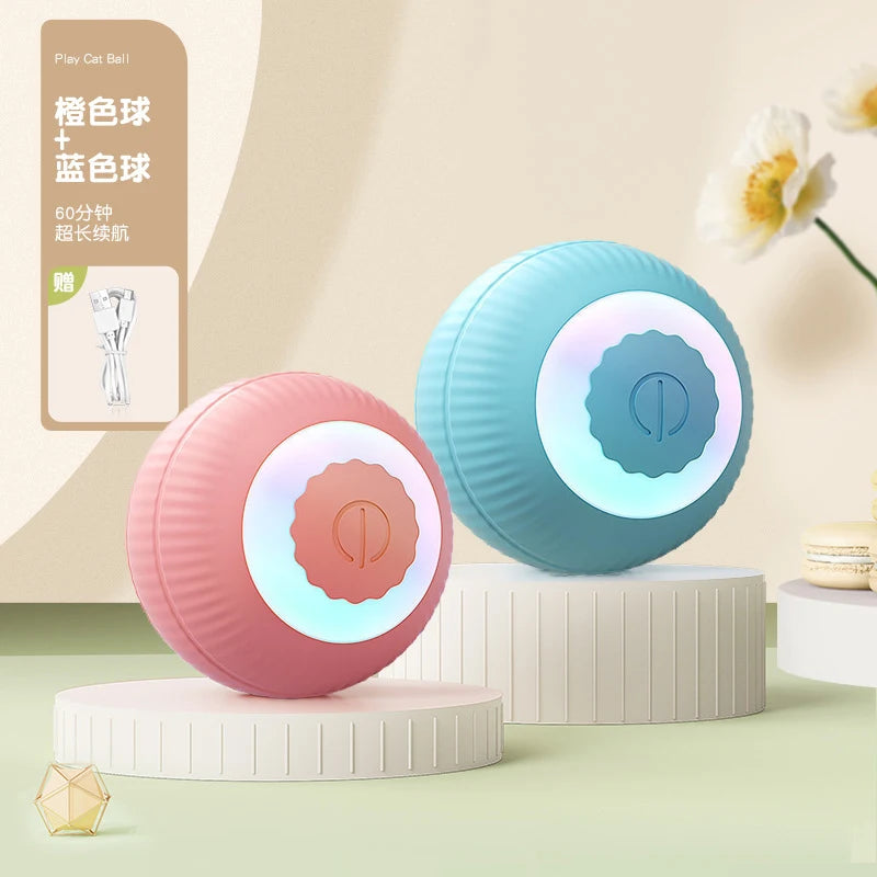 Cat Interactive Ball Training Self-moving Kitten Electric Cat Ball Toys Electronic Automatic Rolling Magic Ball Toys for Cat Oasis Select Blue Pink Normal New Version