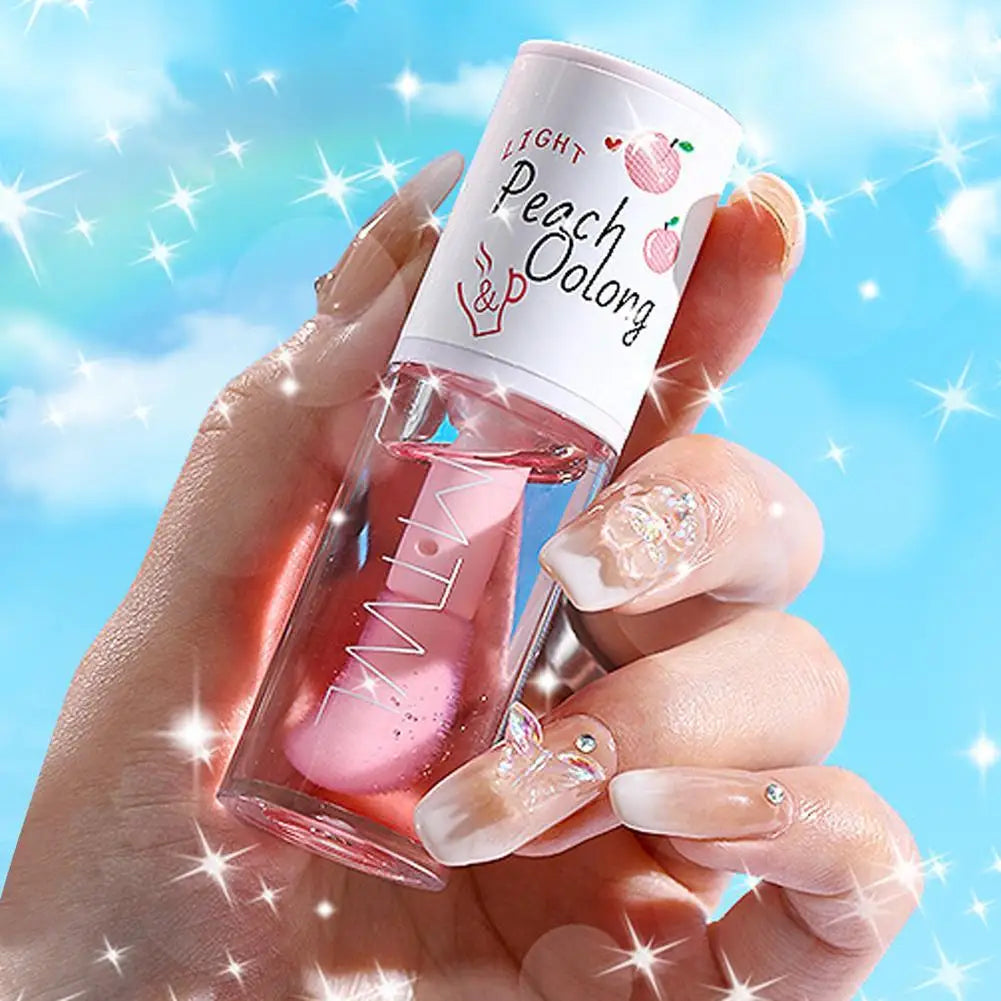 Kawaii Honey Peach Lip Oil – Vitamin E Lip Tint & Plumper Tinted Lip Oil Oasis Select
