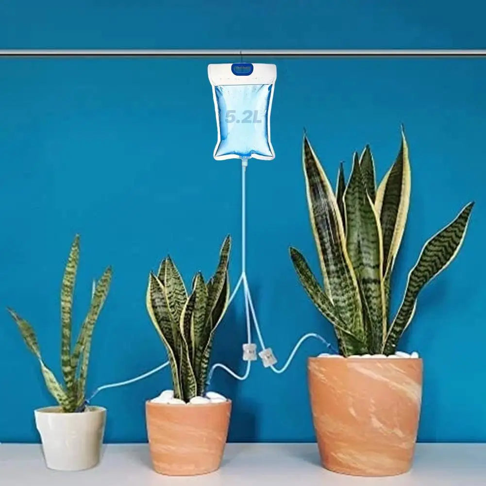 1pc 5.2L Automatic Watering Device Plant Watering Bag Control Of Water Dripping Flow Water Bag Lazy Travel Dripper Oasis Select