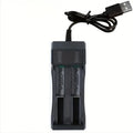 Dual 18650 Battery Charger Black 2 Slots For 18650 Charging 4.2V Rechargeable Lithium Battery Charger for Laser Flashlight Oasis Select 2 Slot