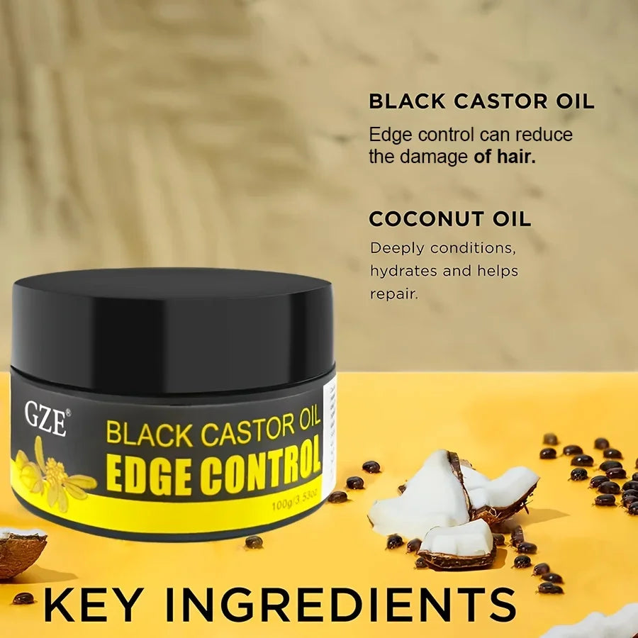 GZE Black Castor Braid, Loc & Twist Gel – Coconut Oil Edge Control