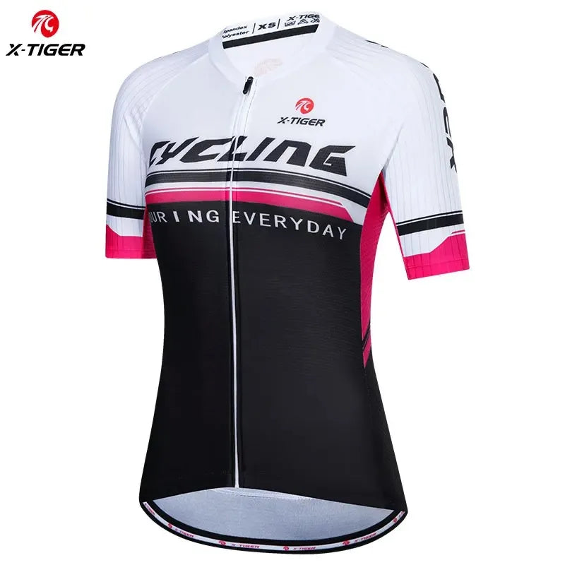 X-TIGER Cycling Jerseys Women's Sun Protection Riding Jersey Summer Breathable MTB Bicycle Jerseys Racing Bike Short Sleeve Oasis Select