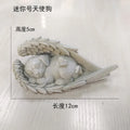 Pet Tombstone Dog Cat Tombstone Memorial Stone Personalized Memorial Stone Resin Statue Creative Angel Dog Cat Ornament Oasis Select small angel dog