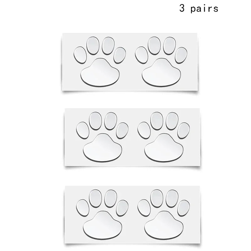1/2/3/4pairs Door Mirror Cat Dog Footprint Puppy Claw Car Stickers Footprint Sticker Windshield Decals Bumper Car Window Decals Oasis Select Silver 3pairs