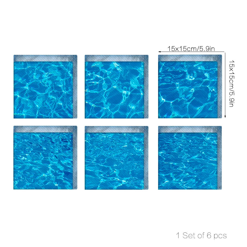 3D Bathtub Stickers Anti-Slip Bath Tub Decals Waterproof Wave Pattern Self-Adhesive Bath Tub Anti-Slip Film Stripe Bath Mat Oasis Select