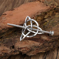 Celtic Knot Silver Hair Clips Vintage-Inspired Hair Claws for Women Symbolic Barrettes for Long Hair Braids Oasis Select Round
