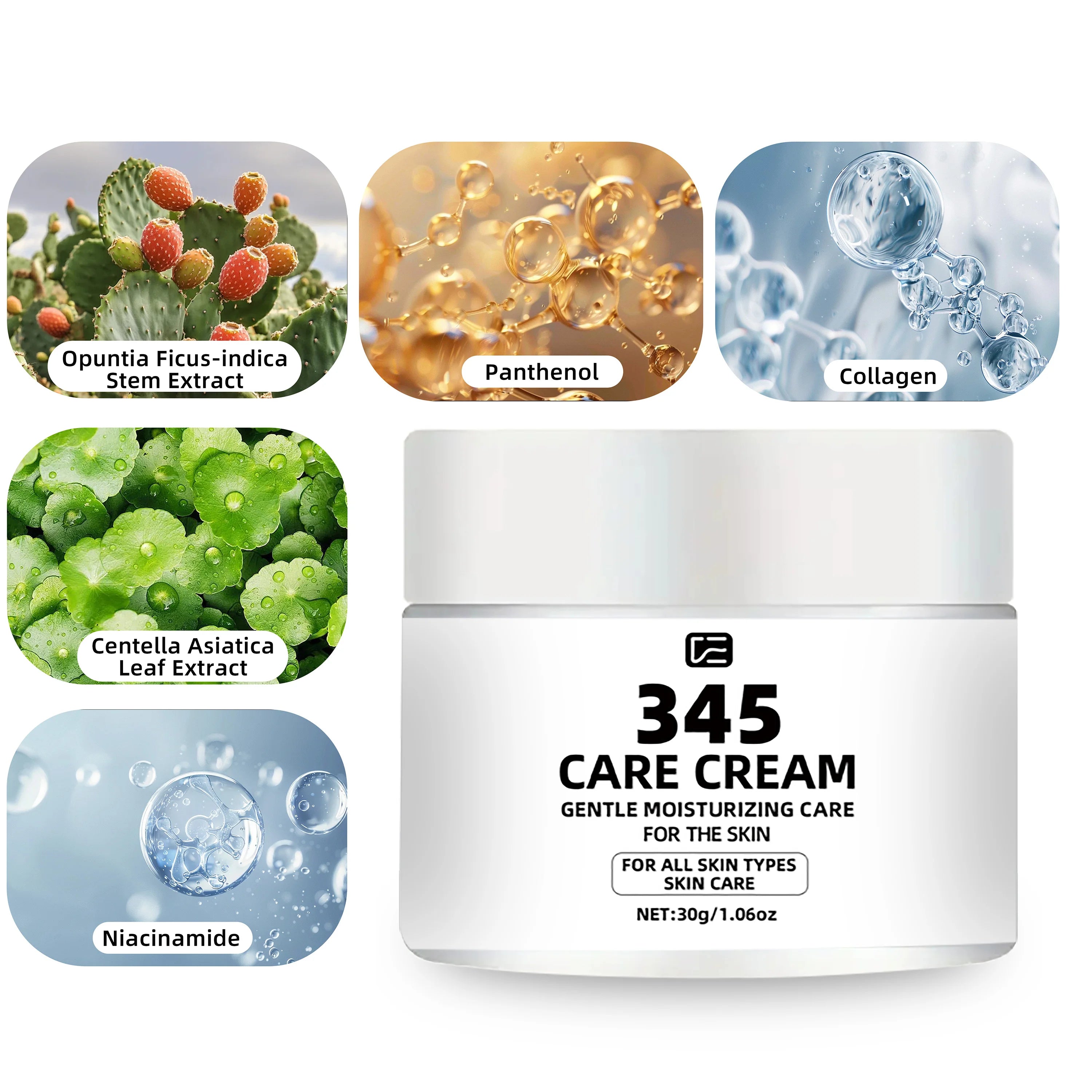 345 Care Cream – Collagen & Niacinamide Face Moisturizer
