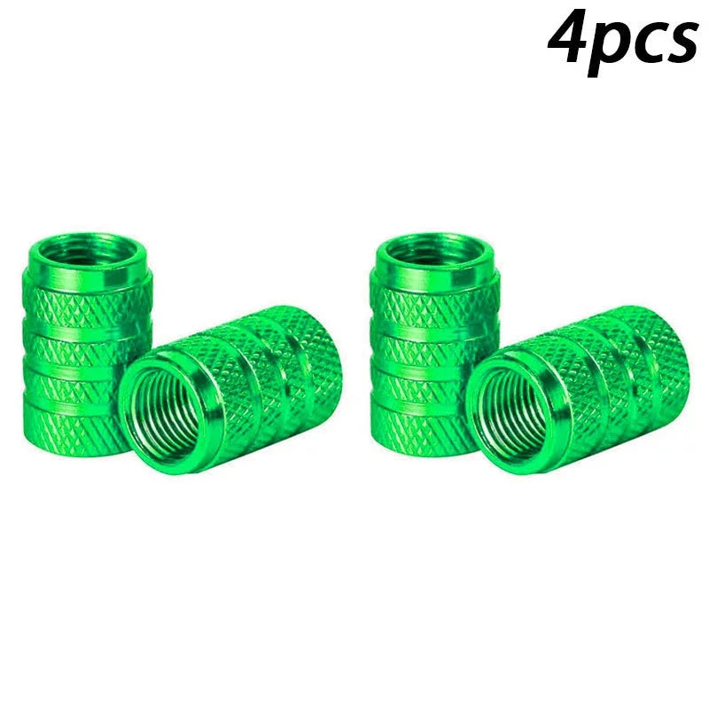 4Pcs/Set Aluminum Alloy Car Whee Tire Valve Caps Valve Stems Cover Car Wheel Dustproof Cap For Car Truck Motorcycle Bicycle Oasis Select green