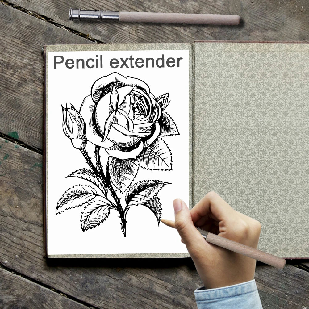 Adjustable Wooden Pencil Extender Holder for Art & Sketch Pencil Extender Oasis Select