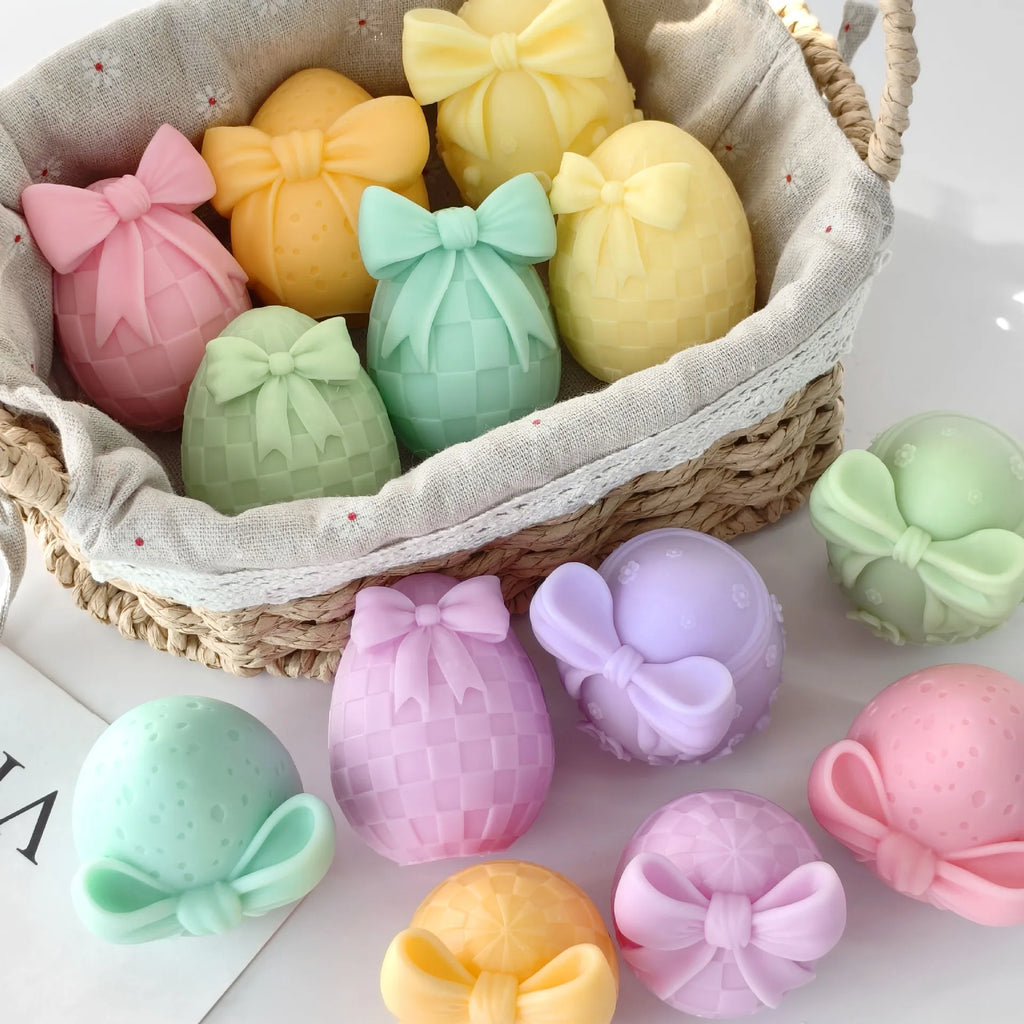 Bow Egg Scented Candle Mold Decorative Easter Egg Mold Diffuser Stone Mold Bowknot For Candle Making Gifting Diy Craft Oasis Select
