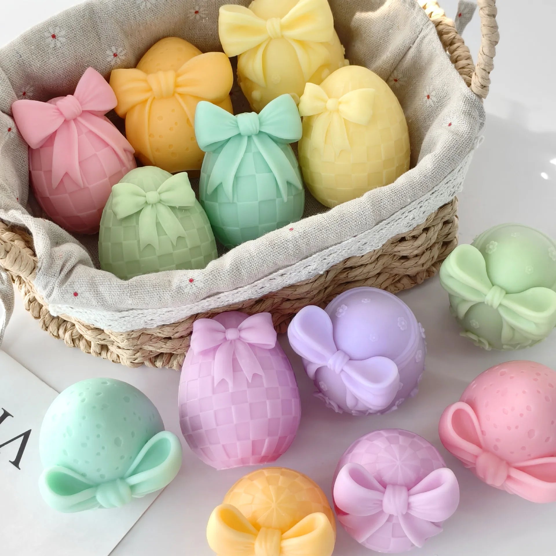 Bow Egg Scented Candle Mold Decorative Easter Egg Mold Diffuser Stone Mold Bowknot For Candle Making Gifting Diy Craft Oasis Select