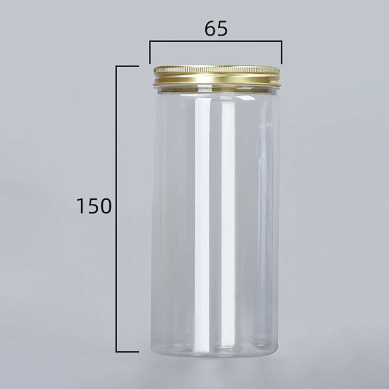 15 Sizes Clear Plastic Jar With Pink Aluminum Lids Empty Face Cream Cosmetic Container Gold Travel Refillable Bottles Box Oasis Select 150x65mm