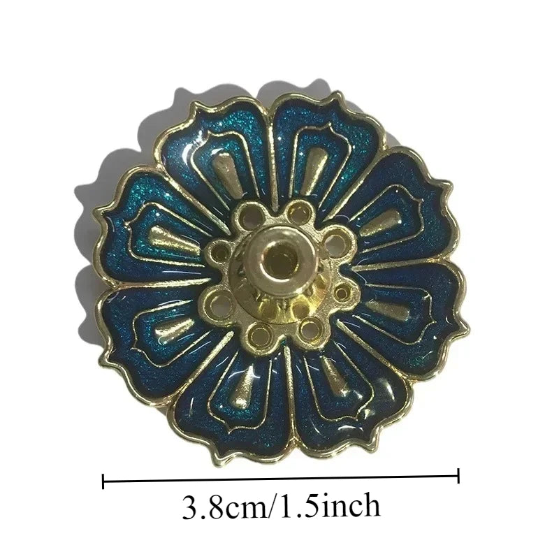 1PCS Lotus Alloy Incense Burner Stick Holder Home Buddhism Line Incense Plate Sandalwood Coil Base Temples Delicate Home Decor Oasis Select kql