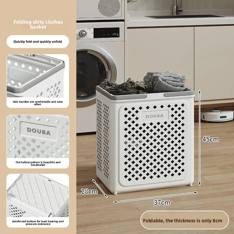 Multi-functional Toilet bathroom laundry basket folding dirty clothes storage basket with wheels removable laundry basket Oasis Select