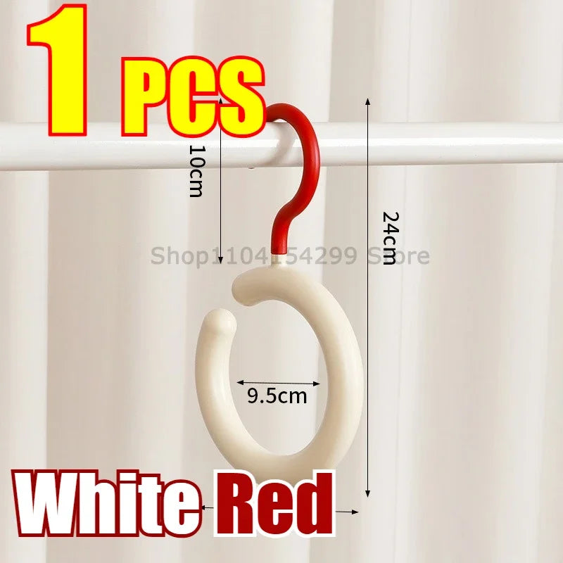 Hat Storage Clothes Hanger Invisible Luxury Multi-Function Hook Home Use New 2025 Plastic Coat Hanger Nordic Sle Adult Closet Oasis Select White-Red1