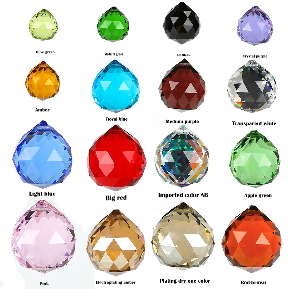 Hanging Ball Sun Catcher Clear Crystal Feng Shui Lamp Ball Prism Rainbow Wedding Decor Home Wedding Party Decoration Ornament Oasis Select