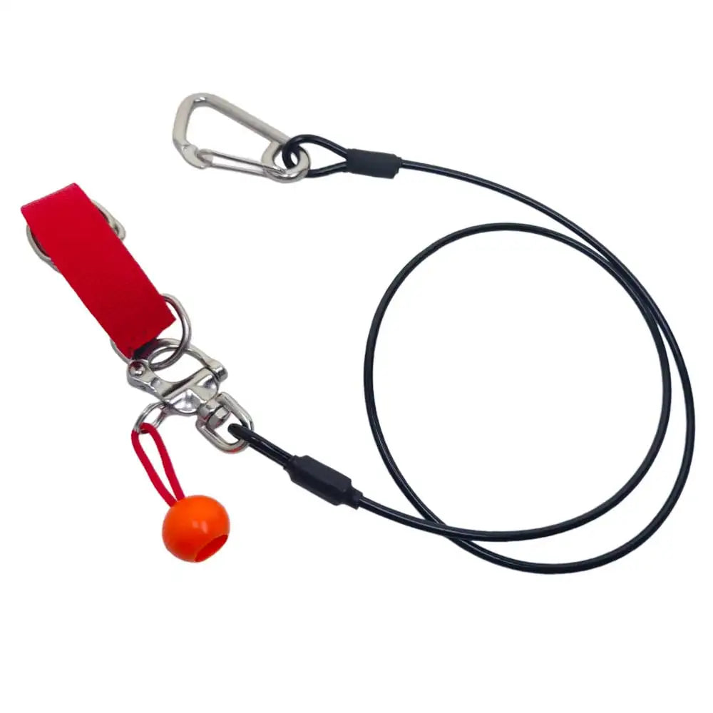 4.56FT Deep Sea Training Freediving Lanyard Spearfishing Scuba Diving Safety Stainless Steel Leash & Quick Release Wrist Strap Oasis Select
