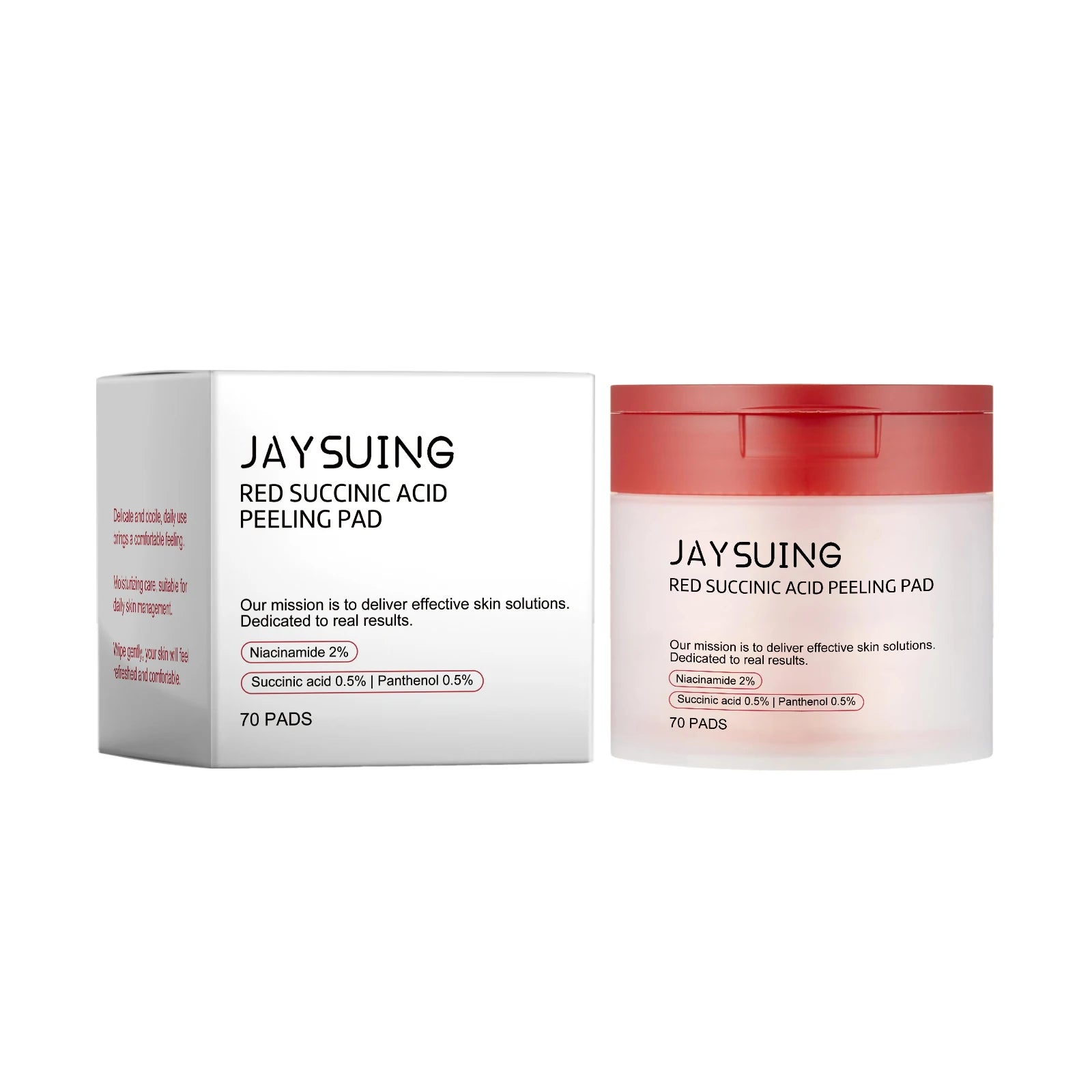Jaysuing 70pc Succinic Acid Peeling Pads AHA BHA Exfoliant Facial Peeling Pads Oasis Select 70pads Boxed