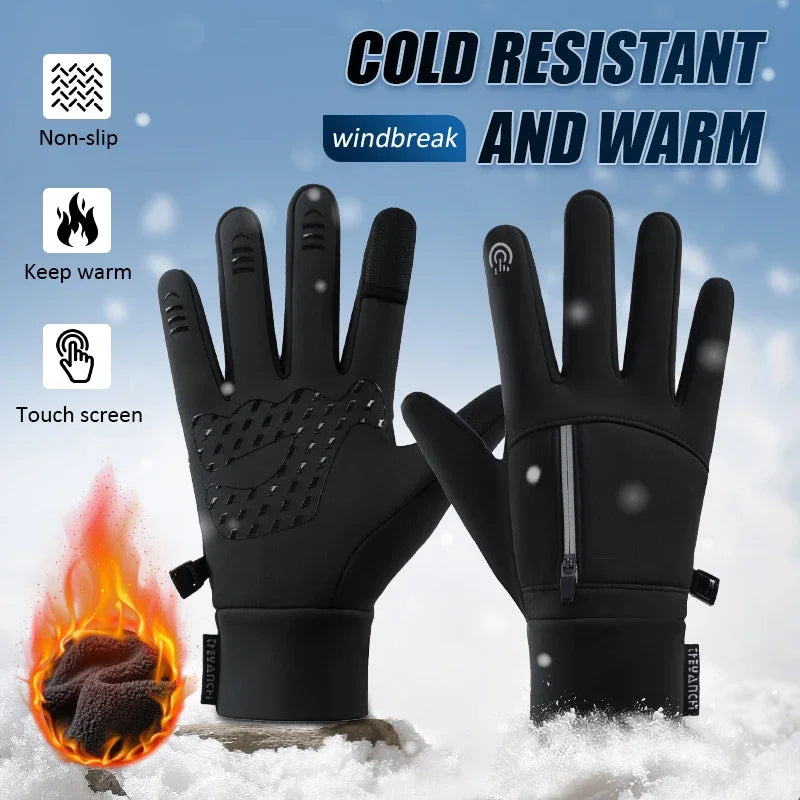 Winter Warm Touchscreen Gloves Unisex Windproof Waterproof Cycling Gloves Flip-Finger Design Skiing Fishing Hiking Gloves Oasis Select