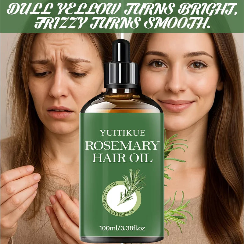 YUITIKUE Rosemary Essential Hair Oil, Deeply Moisturizes Hair, Leaves It Smooth, Shiny and Manageable Oasis Select