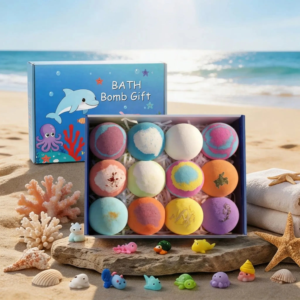 6-12PCS Bath Bombs Surprise Toy Inside Bath Bombs Natural Mega Bubbles Ocean Theme Skin Friendly Set Birthday Gift Oasis Select