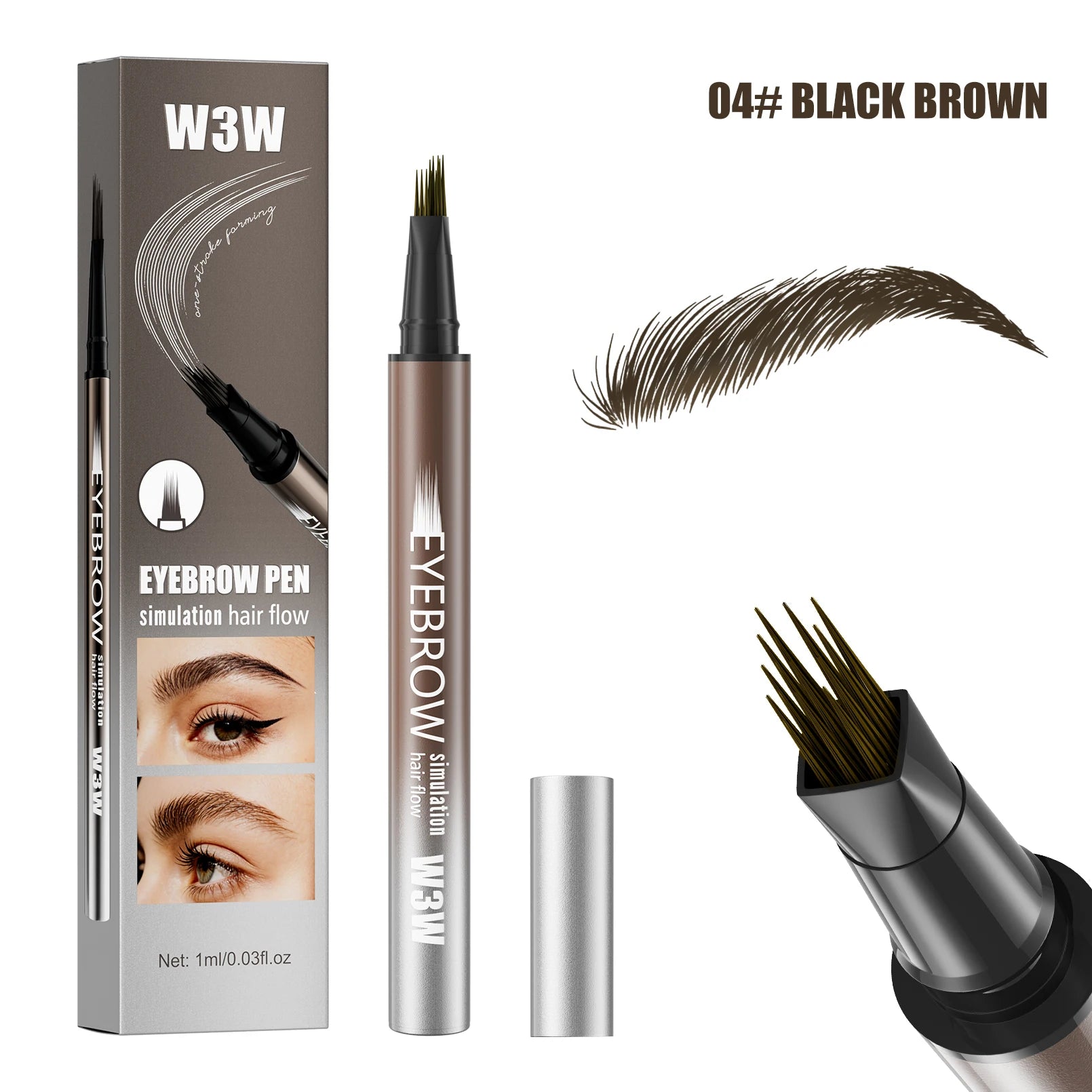 W3W Waterproof Eyebrow Pencil – Smudge-Proof Long-Lasting