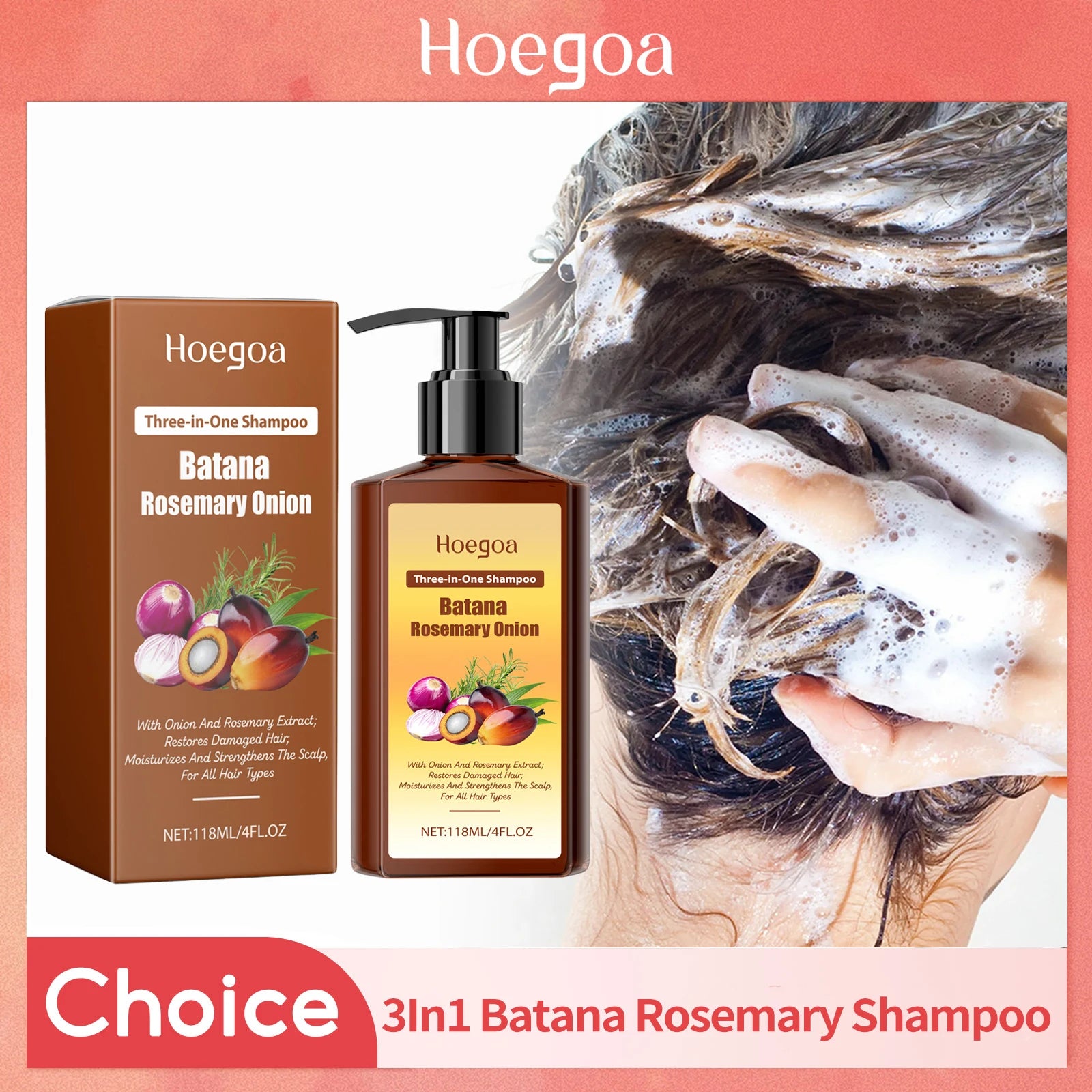 3in1 Batana Rosemary Shampoo Hair Growth Anti Loss Soothing Scalp Oasis Select