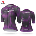 X-TIGER Womens Cycling Jersey Short Sleeve Breathable Cycling Tops Quick-Drying Full Zipper Team Mountain MTB Bike Jersey Shirts Oasis Select 41901 L