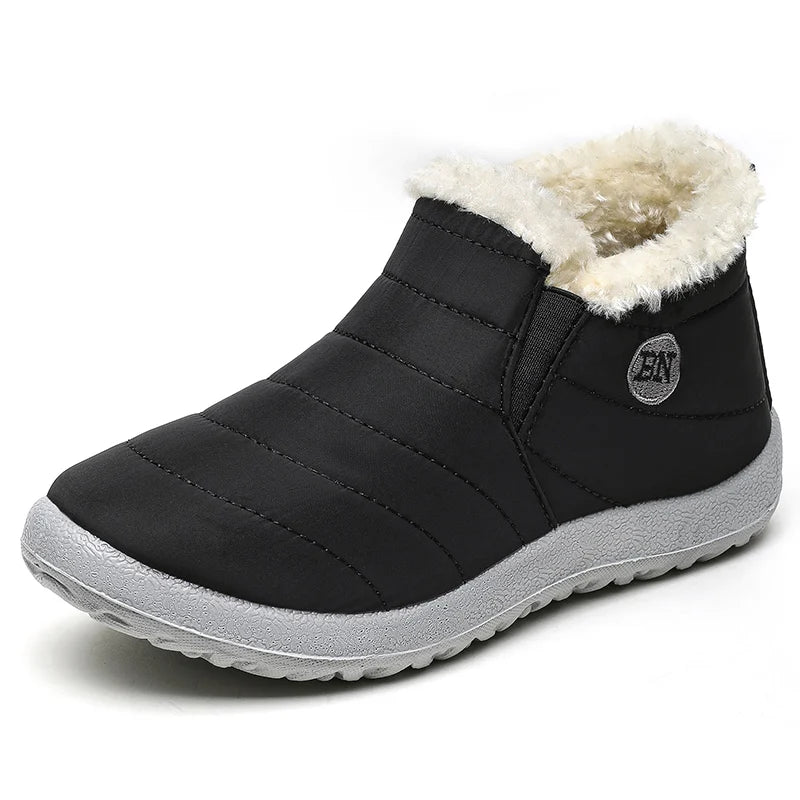 Men's Boots Slip On Winter Shoes For Men Ankle Boots Winter Booties For Men Fur Shoes Waterproof Snow Boots Warm Casual Botas Oasis Select Black N 47