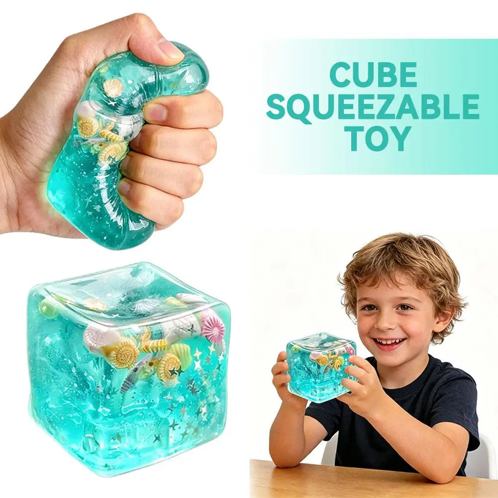 Ocean Themed Sensory Squishy Block Toy Maltose Water Filling Gentle Touch Suitable For Autism Training Daily Stress Reduction Oasis Select