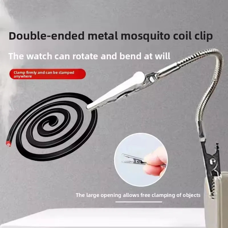 5/10PCS Outdoor Portable Flexible Anti-dumping Fixing Bracket for Double-headed Crocodile Mosquito-repellent Incense Clip Oasis Select