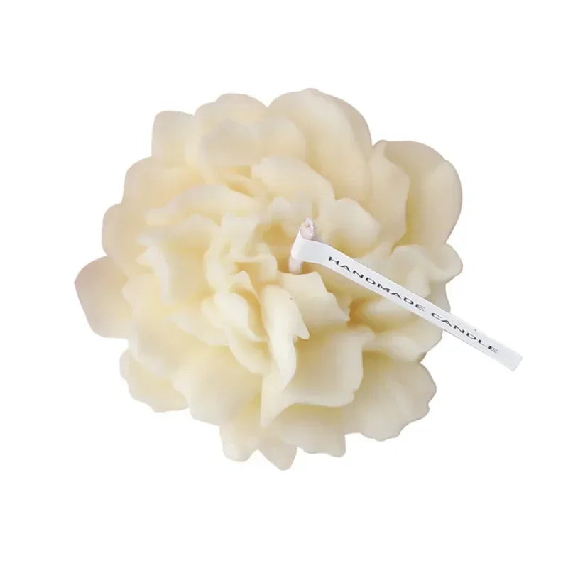 3D Carnation Flower Candle Home Decoration Wedding Bar Party Souvenirs Aromatherapy Candle Room Decor Ornament Gifts Oasis Select White (Rose)