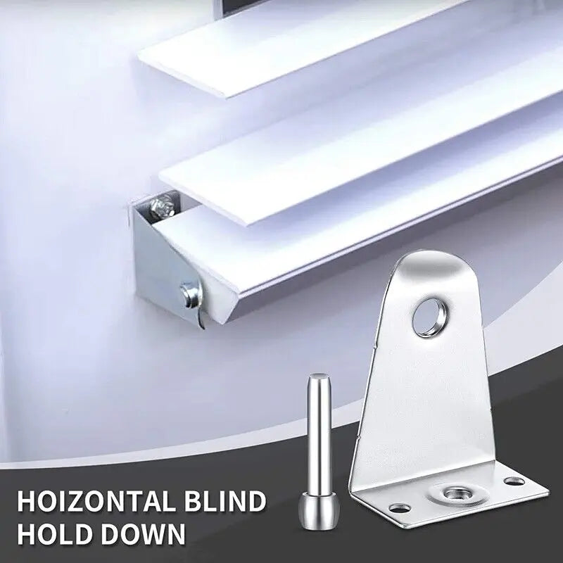 Metal Hold Down Brackets and Pins, Blind Brackets Blind Holder Replacements for Horizontal Blind Shades Window Oasis Select